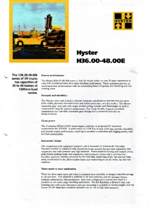 Chariots élevateurs frontaux diesel Hyster H 48.00 E