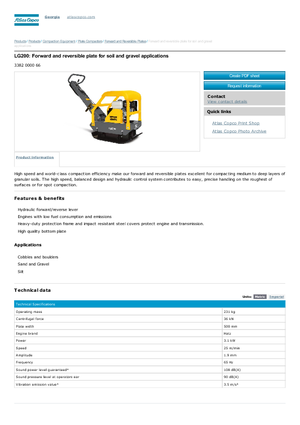 Plaques vibrantes réversibles Atlas Copco LG 200