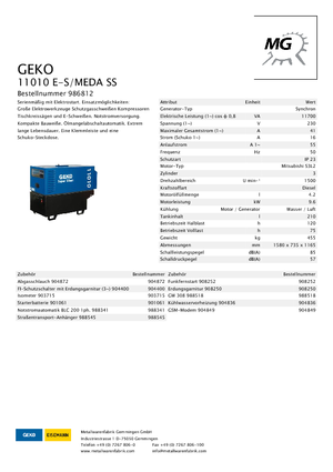 Groupes électrogènes à diesel Geko ® 11010 E-S/MEDA
