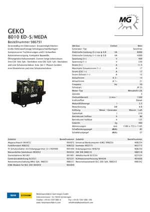 Groupes électrogènes à diesel Geko ® 8010 ED-S/MEDA
