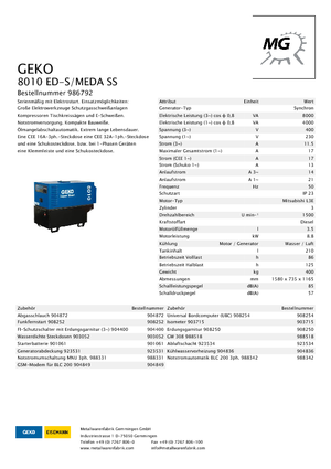 Groupes électrogènes à diesel Geko ® 8010 ED-S/MEDA