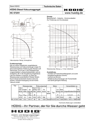 Agrégats d'abaissement des eaux souterraines Hüdig HC 573/01