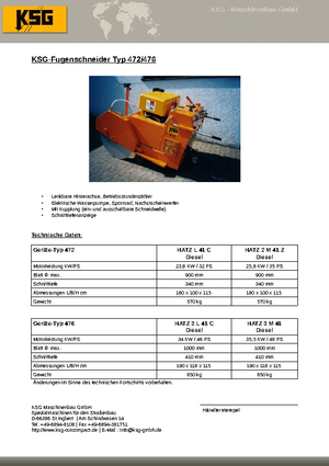 Scies à sol KSG-Maschinenbau KSG 476