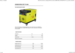 Groupes électrogènes à diesel PRAMAC Lifter P 11000 TYA