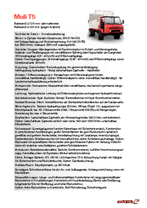 Véhicules communaux multi-usages à diesel diesel Reform Werke Muli T 5