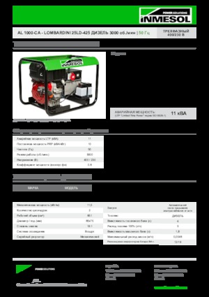 Groupes électrogènes à diesel INMESOL AL 1000-CA
