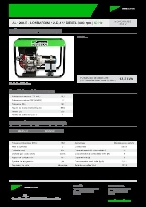 Groupes électrogènes à diesel INMESOL AL 1200-E