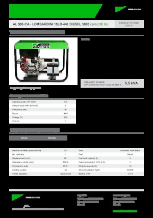 Groupes électrogènes à diesel INMESOL AL 500-CA