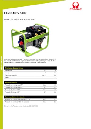 Groupes électrogènes à diesel PRAMAC Lifter E 4500 TYH