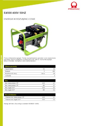 Groupes électrogènes à diesel PRAMAC Lifter E 4500 TYH