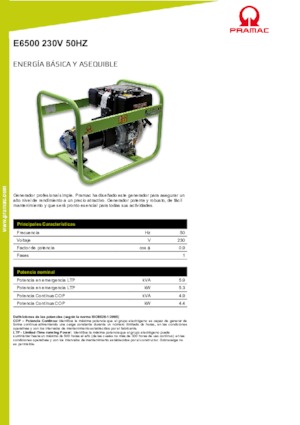 Groupes électrogènes à diesel PRAMAC Lifter E 6500 SYH
