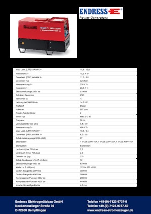 Groupes électrogènes à diesel Endress ESE 1204 DHS-GT ES ISO DI