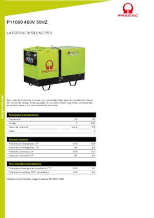 Groupes électrogènes à diesel PRAMAC Lifter P 11000 TYA