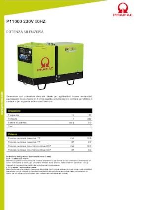 Groupes électrogènes à diesel PRAMAC Lifter P 11000 TYA
