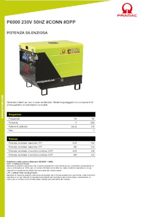 Groupes électrogènes à diesel PRAMAC Lifter P 6000 TYA