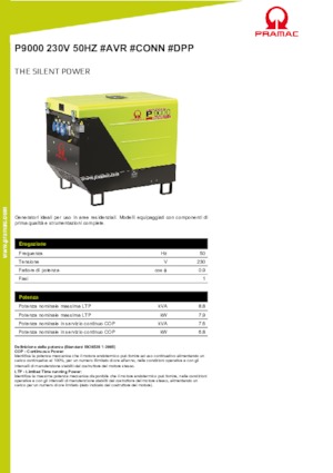 Groupes électrogènes à diesel PRAMAC Lifter P 9000