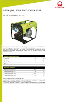 Groupes électrogènes à diesel PRAMAC Lifter S 6500 SYA