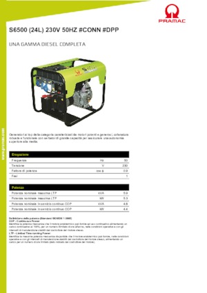 Groupes électrogènes à diesel PRAMAC Lifter S 6500 SYA