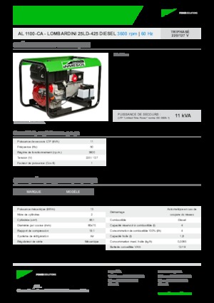 Groupes électrogènes à diesel INMESOL AL 1100-CA