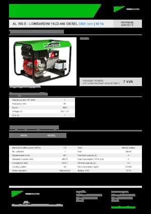 Groupes électrogènes à diesel INMESOL AL 700-E