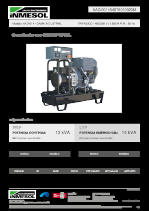 Groupes électrogènes à diesel INMESOL AAD-014