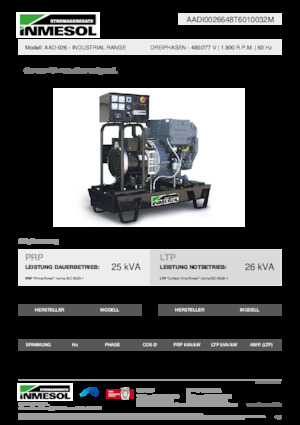 Groupes électrogènes à diesel INMESOL AAD-026