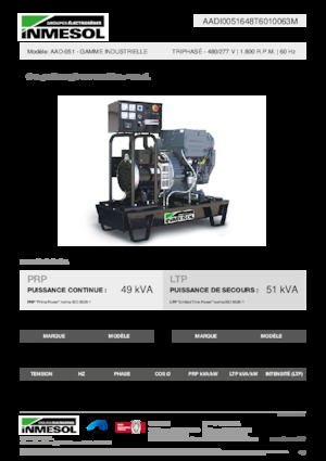 Groupes électrogènes à diesel INMESOL AAD-051