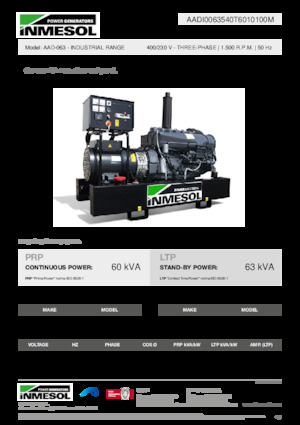 Groupes électrogènes à diesel INMESOL AAD-063