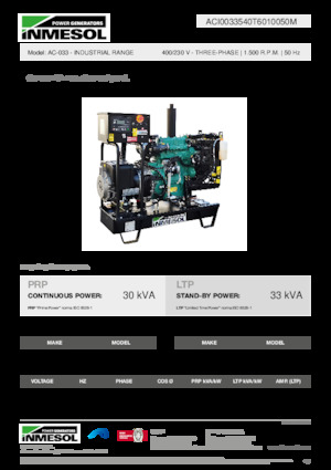 Groupes électrogènes à diesel INMESOL AC-033
