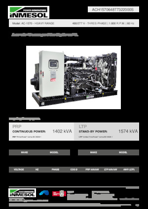 Groupes électrogènes à diesel INMESOL AC-1570