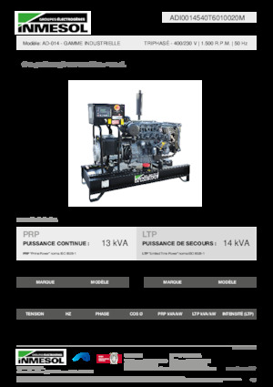 Groupes électrogènes à diesel INMESOL AD-014