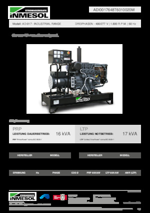 Groupes électrogènes à diesel INMESOL AD-017