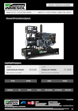 Groupes électrogènes à diesel INMESOL AD-017