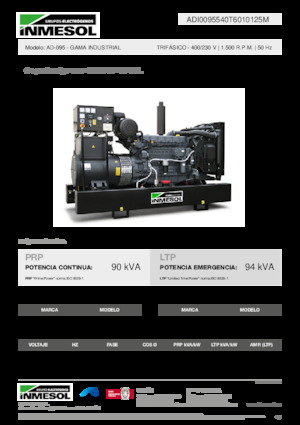 Groupes électrogènes à diesel INMESOL AD-095