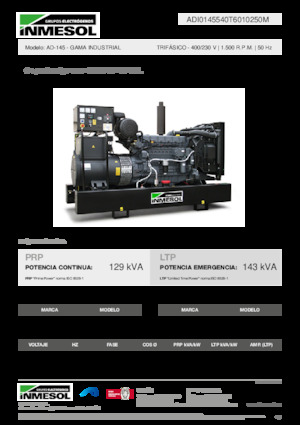 Groupes électrogènes à diesel INMESOL AD-145