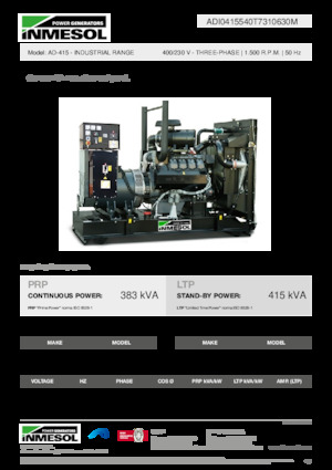 Groupes électrogènes à diesel INMESOL AD-415