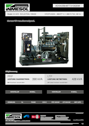 Groupes électrogènes à diesel INMESOL AD-425