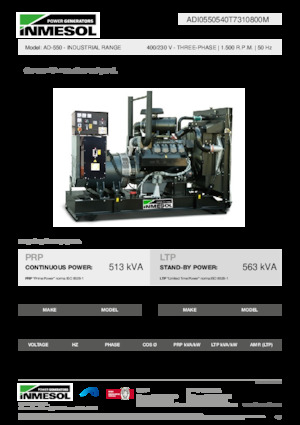 Groupes électrogènes à diesel INMESOL AD-550