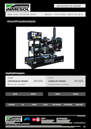 Groupes électrogènes à diesel INMESOL AI-044