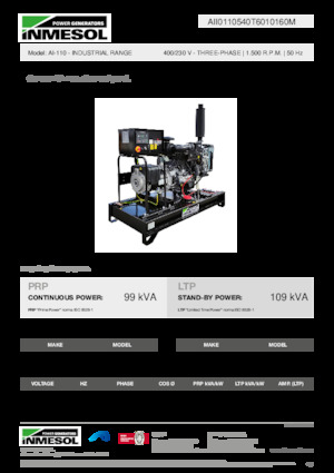 Groupes électrogènes à diesel INMESOL AI-110