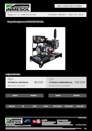 Groupes électrogènes à diesel INMESOL AI-110