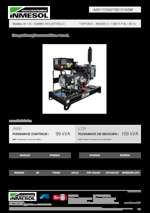Groupes électrogènes à diesel INMESOL AI-110