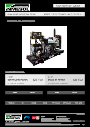 Groupes électrogènes à diesel INMESOL AI-140