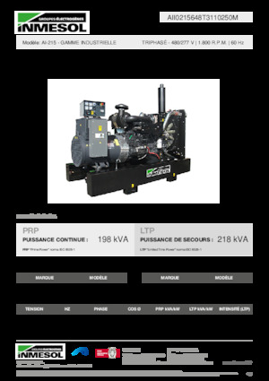 Groupes électrogènes à diesel INMESOL AI-215