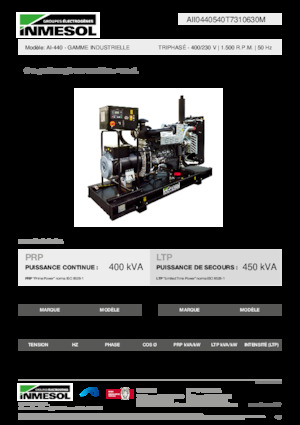 Groupes électrogènes à diesel INMESOL AI-440