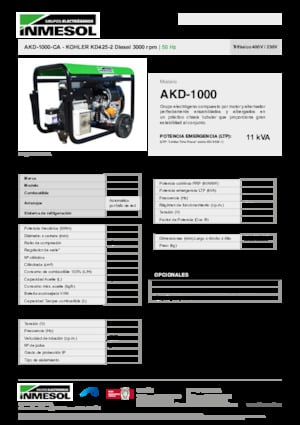 Groupes électrogènes à diesel INMESOL AKD-1000-CA