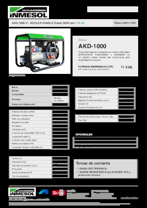 Groupes électrogènes à diesel INMESOL AKD-1000-E