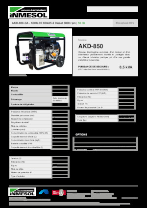 Groupes électrogènes à diesel INMESOL AKD-850-CA