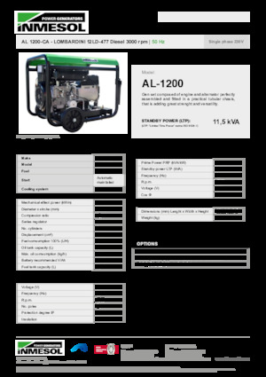 Groupes électrogènes à diesel INMESOL AL 1200-CA
