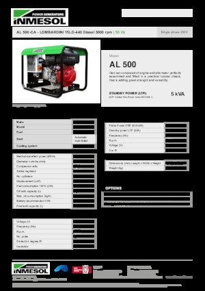 Groupes électrogènes à diesel INMESOL AL 500-CA